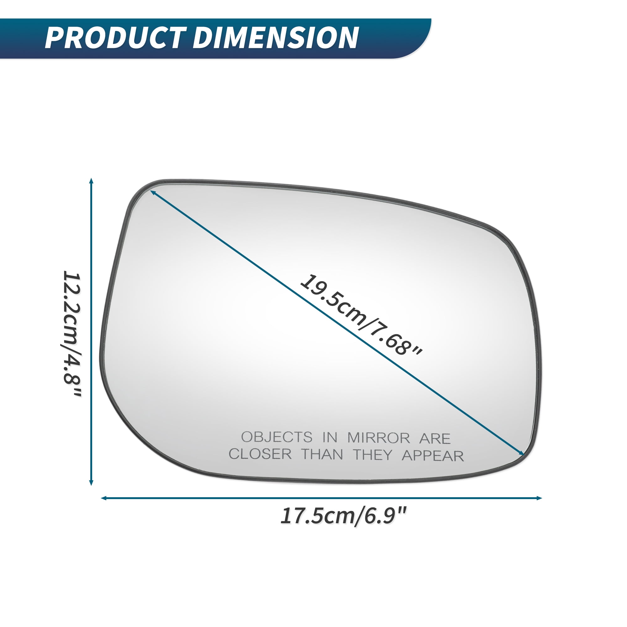 Unique Bargains Clear Lens Mirror Glass for Toyota Camry 2007-2011 Right Side