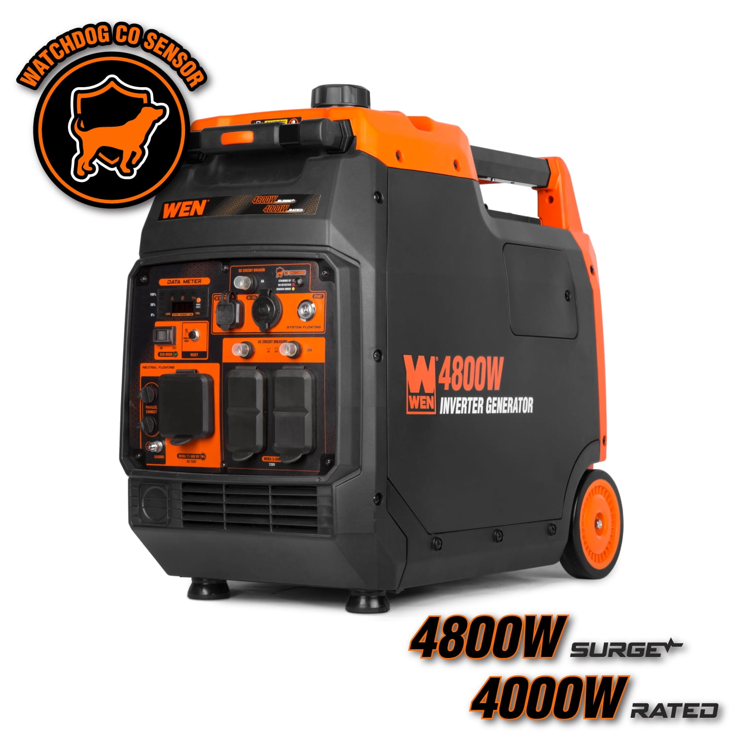 WEN Quiet and Lightweight 4800-Watt RV-Ready Electric Start Portable Inverter Generator with Fuel Shut Off and CO Watchdog (56480iX)