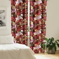 thumbnail image 2 of Ambesonne Floral Nature Print Curtains, Rose Peony Fall, Pair of 28"x95", Ruby Pale Pink and Yellow, 2 of 5