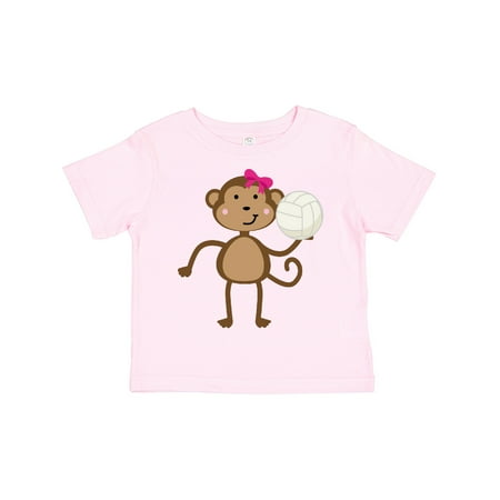 

Inktastic Cute Volleyball Girl Monkey Gift Toddler Toddler Girl T-Shirt