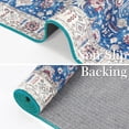 thumbnail image 5 of Boho Rug Washable Rugs Rug Hallway Runner Rug Non Slip Kitchen Rugs Entry Rug Bedroom Rug Floral Rug Vintage Oriental Area Rugs Entryway Rugs Indoor Reddish Blue, 5 of 9