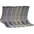 thumbnail image 1 of Men's Merino Wool Socks 6 PAIRS Value- Lightweight,Reinforced-Size 8-12, 1 of 5