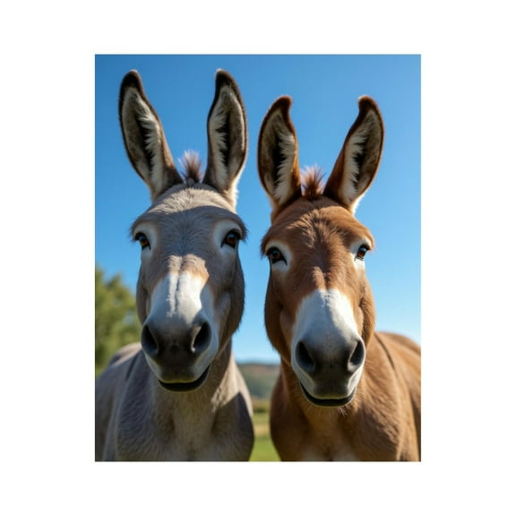 Paint by Numbers Kit for Adults, Pair Of Curious Donkeys Outdoors Paint by Numbers, Easy Paint by Numbers Kit for Adults Beginner, DIY Adult Paint by Number Kits on Canvas, 12x16in Home Decor