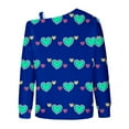 thumbnail image 5 of Penkiiy Womens Valentine Day Sweatshirt Off-shoulder Shirt Graphic Long Sleeve Pullover Tops 2XL Dark Blue, 5 of 5