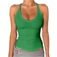 thumbnail image 1 of DondPO Womens Tank Tops,Lady V Neck Racer Back Tank Top For Women Padded Ribbed Long Tank Fitted Basic Tops,Halter Tops for Women,Womens Loose Tank Tops Clearance！ Green S Clearance！, 1 of 5