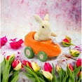 thumbnail image 2 of Ceramic Bunny Rabbit Carrot Racecar Salt Pepper Shakers Spring, 2 of 5