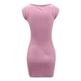 thumbnail image 3 of GERsome Women's Sexy Bodycon Dress Solid Color V Neck Sleeveless Mini Club Party Dresses, 3 of 7