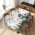 thumbnail image 3 of Green Snowman Christmas Table Cloth Waterproof Tablecloths, Eucalyptus Leaves Xmas Snowflake Tablecloth Dining Table Cover for Kitchen Party Tabletop Outdoor, Rectangle Tablecloth 54x108 Inch, 3 of 9