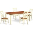 thumbnail image 2 of East West Furniture QUIN5-WHI-W 5PC Quincy Rectangular Dining Set -Table 40 in. x78 in. in Buttermilk & Cherry Finish, 2 of 10