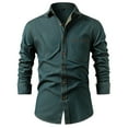 thumbnail image 1 of Men's Shirts Button Down Male Autumn Winter Long Sleeve Solid Color Lapel Grey Going Out Fall Tops size XXXXL, 1 of 6