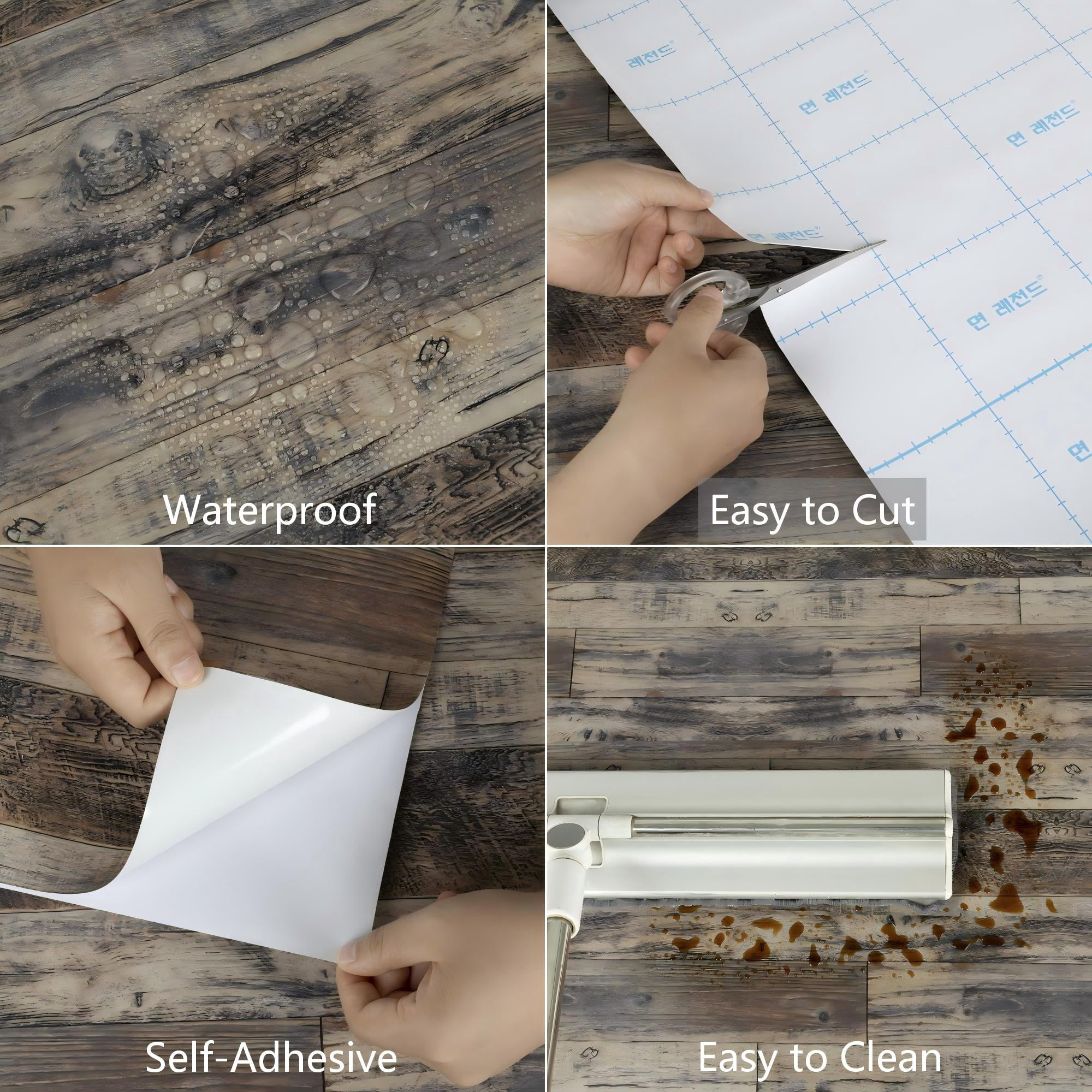 (2 pack) UMIGGEE Wood Grain Peel and Stick Vinyl Flooring Roll, 15.7-in x 118-in/12.8 Sq.Ft Self-Adhesive Vinyl Wood Grain Floor,Versatile Design for Any Space Easy DIY Install Home Decor