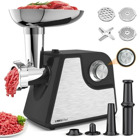 LINKChefMeatGrinder,2AdjustableSpeed2400WMaxElectricMeatGrindersforHomeuse,SausageStuffer,ETLApproved(Black)