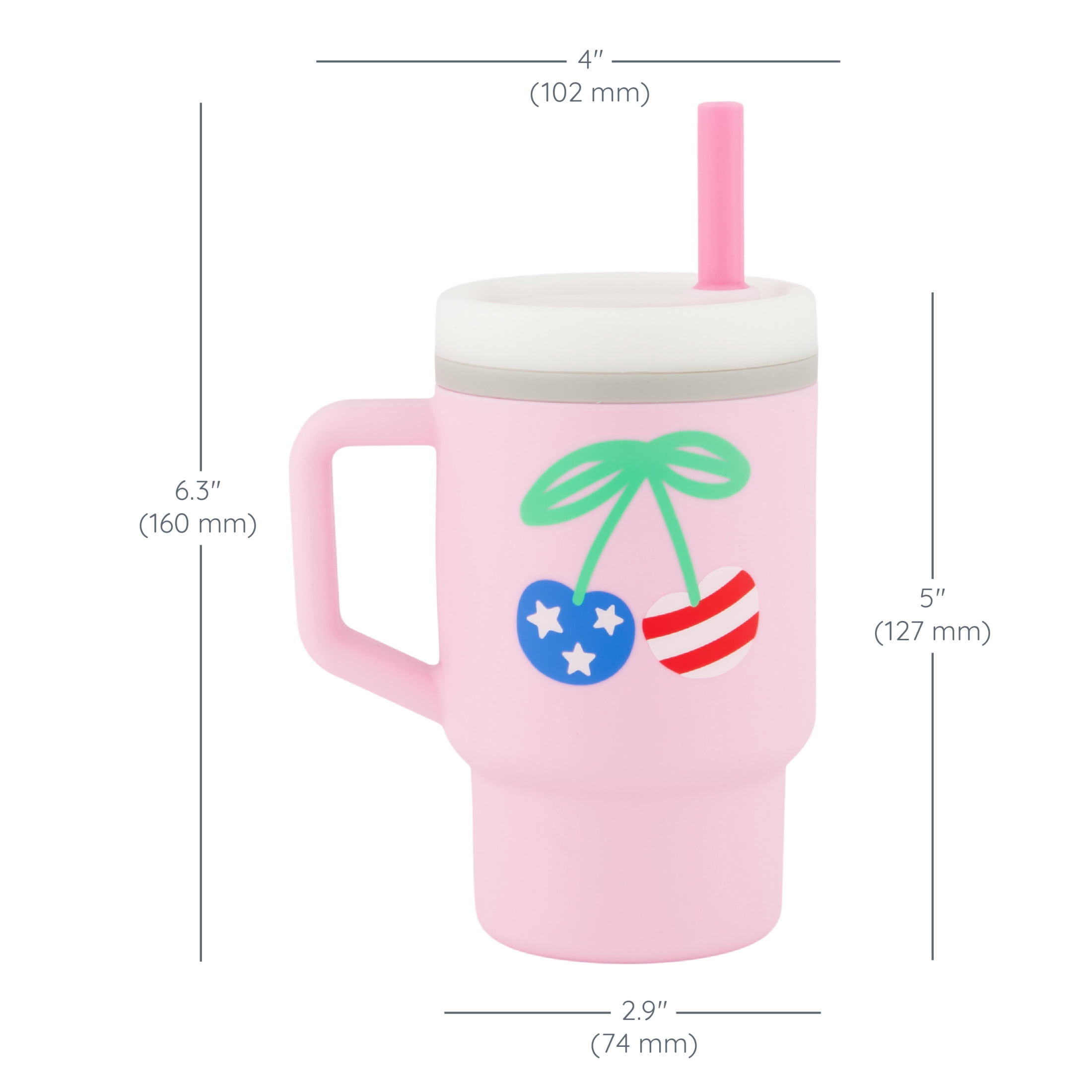 Infantino My 1st Tumbler Toddler Training Cup with Straw, 9oz Sippy Cup with Easy-Grip Handles, Spill-Resistant, Limited Summer Edition Cherries