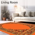 thumbnail image 2 of ODIKA 2'x3' Machine Washable Non-Slip Area Rug, Mehendi Dreamcatcher with Floral Scrollwork and Festive Accents High Traffic Rug, Orange, 709607, 2 of 5