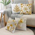 thumbnail image 4 of Fundas de almohada doradas brillantes de copos de nieve para sofá, decoración del hogar, Feliz Navidad, 40 cm, 45 cm, 50cm, 4 of 4