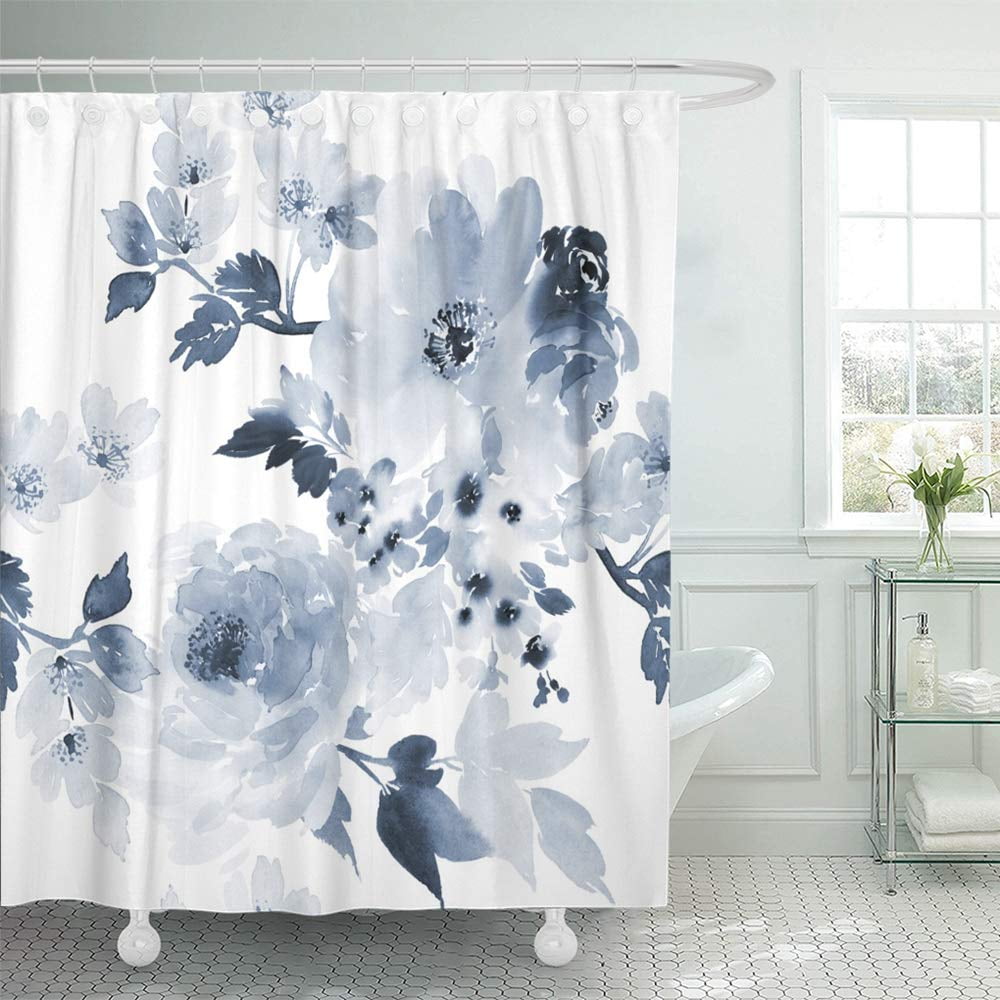 KSADK Watercolor Bunch in Blue Palette of Large Flowers Floral Pastel