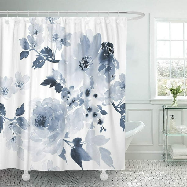 KSADK Watercolor Bunch in Blue Palette of Large Flowers Floral Pastel