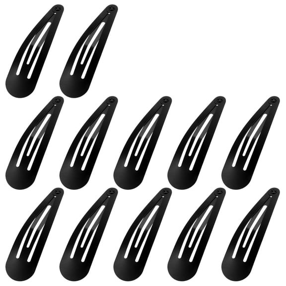 Hemobllo 50Pcs Black Metal Snap Hair Clips Simple Hair Barrettes for Styling