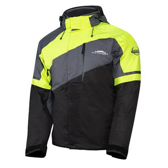 KATAHDIN GEAR RECON JACKET MENS, BLACK/GREY/HI-VIZ - X-LARGE
