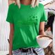 thumbnail image 2 of Blusa informal de manga corta con cuello redondo para mujer con estampado del día de San Patricio Pompotops  hfajkhk126816, 2 of 6