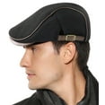 thumbnail image 3 of Mens Flat Newsboy Cap Adjustable Beret Hat Stitching Knitted Peaked Cap Gift for Father Casual Driving Hat, 3 of 5