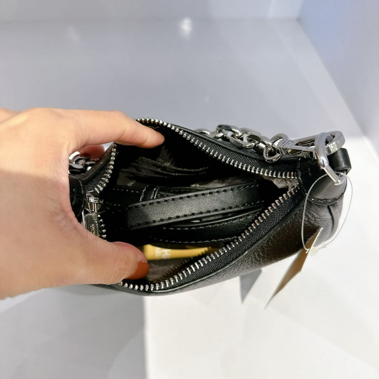 Michael Kors Black Cora Mini Pouchette Leather Convertible