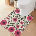 thumbnail image 2 of Yayeee Bath Rug for Bathroom Floor Non Slip Rectangle Fluffy Soft Absorbent Mat, 16"x24", Pink Flowers, 2 of 7