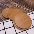 thumbnail image 3 of Bamboo Cup Covers Wooden Tea Glass Cup Lids Set, 3 of 8