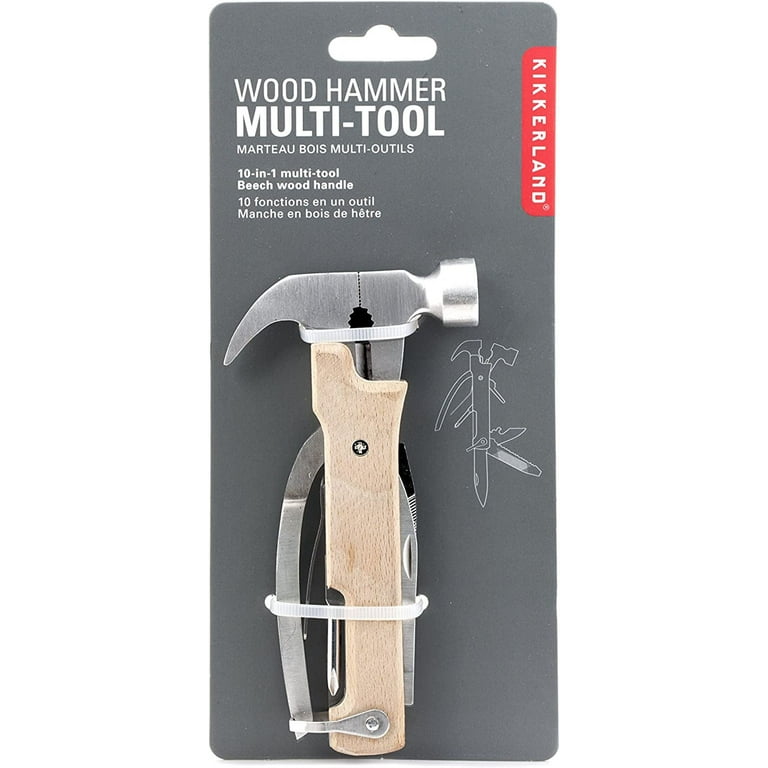 Kikkerland Hammer Multi Tool, Wood, White