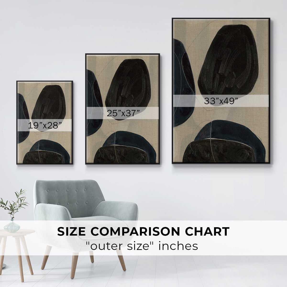 Gravity II Framed Premium Gallery Wrapped Canvas - Ready to Hang - 27 x 41 - Black Floating Frame