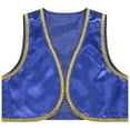 thumbnail image 3 of Linjinx Kids Boys Arabian Prince Outfits Street Rat Suits Sleeveless Vest Top with Pants 2 Piece Royal Blue 14, 3 of 6