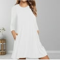 thumbnail image 4 of Tbopshirt Tops for Women,Ladies Fashion Casual Long Sleeve Pure Color Loose T-shirt Dress with Pockets Shirt, 4 of 5