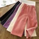 thumbnail image 3 of Pantalones de pierna ancha gruesos con forro polar para niñas, pantalones largos informales de otoño e invierno para niños medianos a grandes, moda de estilo coreano para niños, 3 of 5