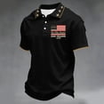 thumbnail image 4 of Men's USA 250th Anniversary Polo Shirt We The People Patriotic Flag Short Sleeve Golf Tee, 4 of 6