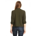 thumbnail image 5 of Women's Fitted Waist Length Jacket Open Front Draped Neck Ruched Sleeves, 5 of 6