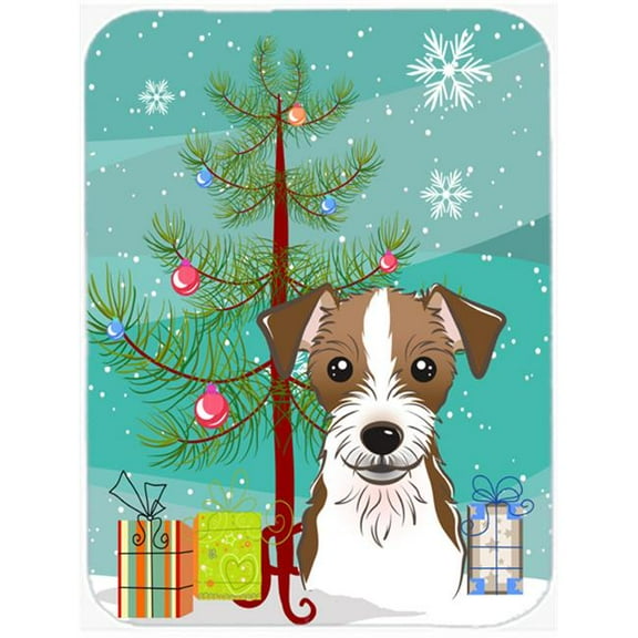 Christmas Tree And Jack Russell Terrier Mouse Pad, Hot Pad & Trivet