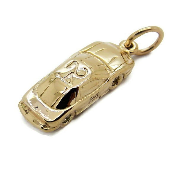 10k Gold Racing Car #24 Charm Pendant!!