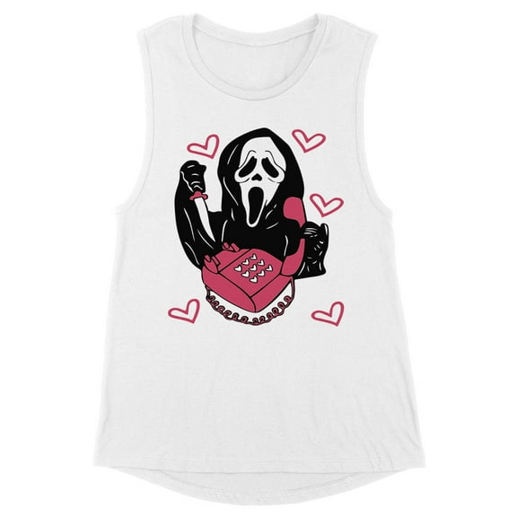 Ghost Telephone Women's Muscle Tank Large White