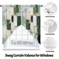 thumbnail image 3 of Abstract Graffiti Swag Curtain Valance for Windows, Green Beige Geometric Oil Painting Window Treatments Short Swag Topper for Kitchen Windows Bathroom Bedroom, 36"x63", 3 of 8