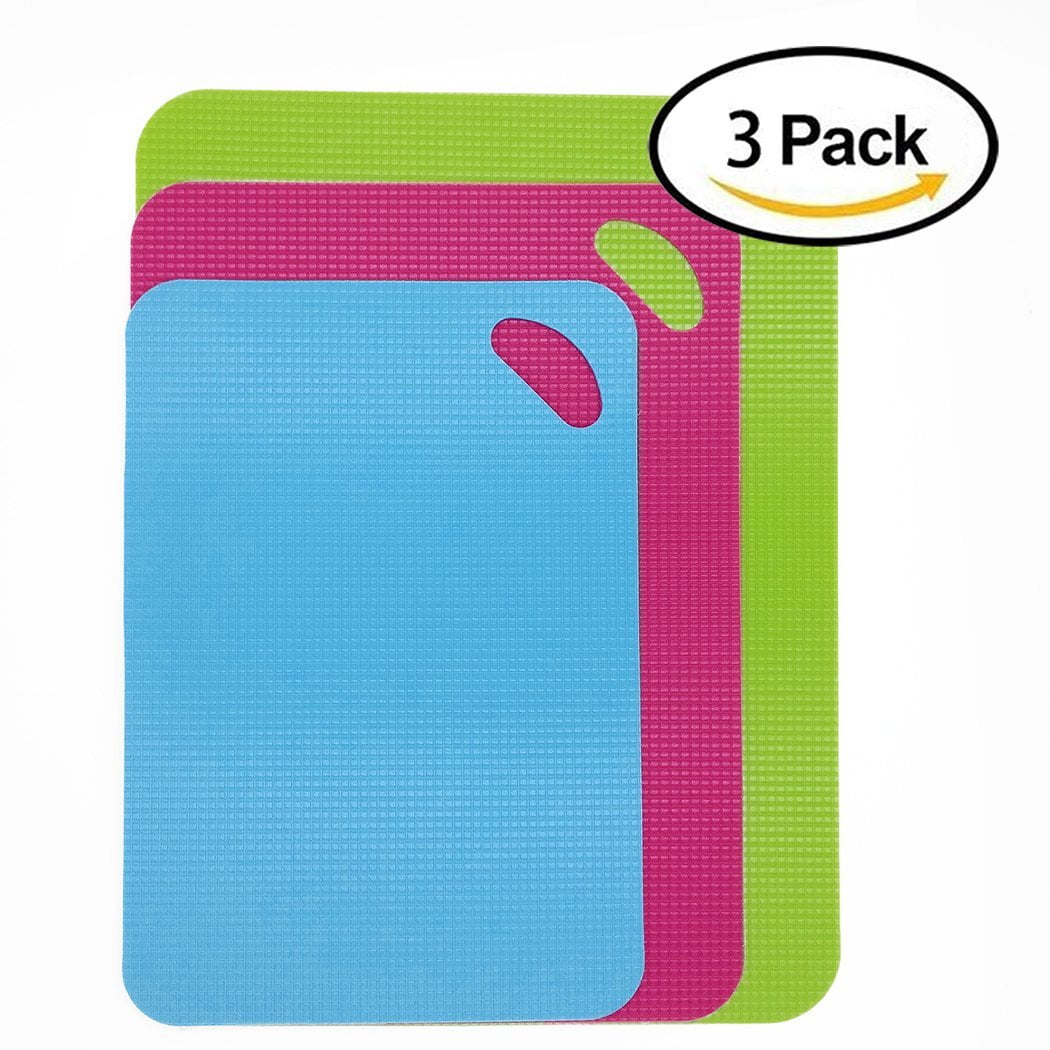 Set of 3 Cutting Boards, 12 13.5 15 Flexible Plastic PP Chopping Mats