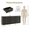 thumbnail image 4 of Eclife Line Texutre Dressers with 9-Drawers and Metal Handles Chests of Drawers for Adult Bedroom, Black, 4 of 7