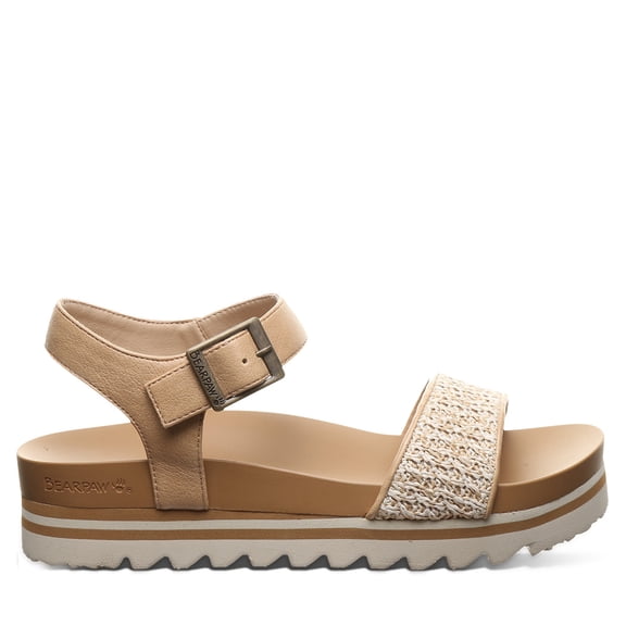 BEARPAW's Women's Orion Natural Sandal Size 10 | Women's Sandal | Women's Shoes | Comfortable & Lightweight