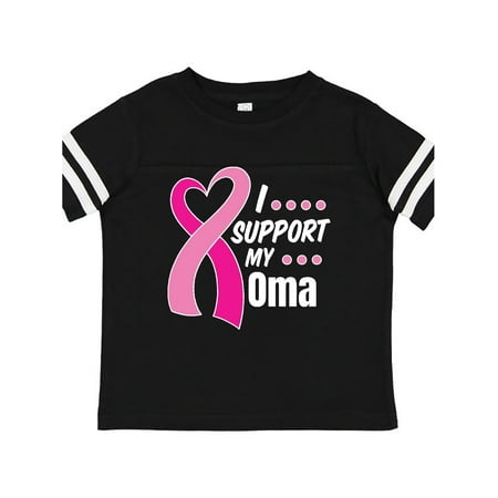 

Inktastic Breast Cancer Awareness I Support My Oma with Pink Ribbon Gift Toddler Boy or Toddler Girl T-Shirt