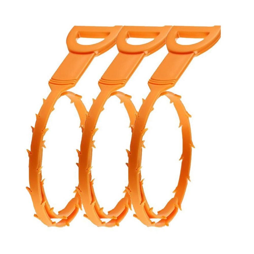 Peroptimist 3 Pack 20.5 Inch Sink Snake Drain Clog Remover Cleaner Drain Auger Hair Cather Shower Drain Cleaning Tool