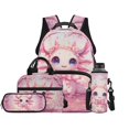 thumbnail image 2 of Garronmavis Elementary Backpack Set for Girls, 4 in 1 Set with Lunch Box, Pencil Case & Water Bottle Sleeve, Perfect Back to School Gift for Students Galaxy Axolotl Print, 2 of 8