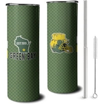 Green Bay Classic City Tumbler Cup, Football Gifts for Football Fans, 20OZ Stainless Steel Tumbler with Lid and Straw
