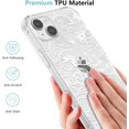 thumbnail image 4 of for iPhone 14 Plus Case 6.7 Inch Cute Phone Case Floral Rose Aesthetic Flower Clear Case for Women Girls Slim Pattern Anti-Yellow Shockproof Protective TPU Bumper Case, White, 4 of 13