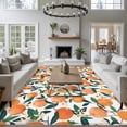 thumbnail image 3 of 6x9 Area Rugs for Living Room, Orange Non Slip Area Rugs for Kitchen Bedroom Entryway, Summer Botanical Leaves Watercolor Washable Carpet Runner Rug Floor Mats for Bedroom Home Decor, 3 of 8
