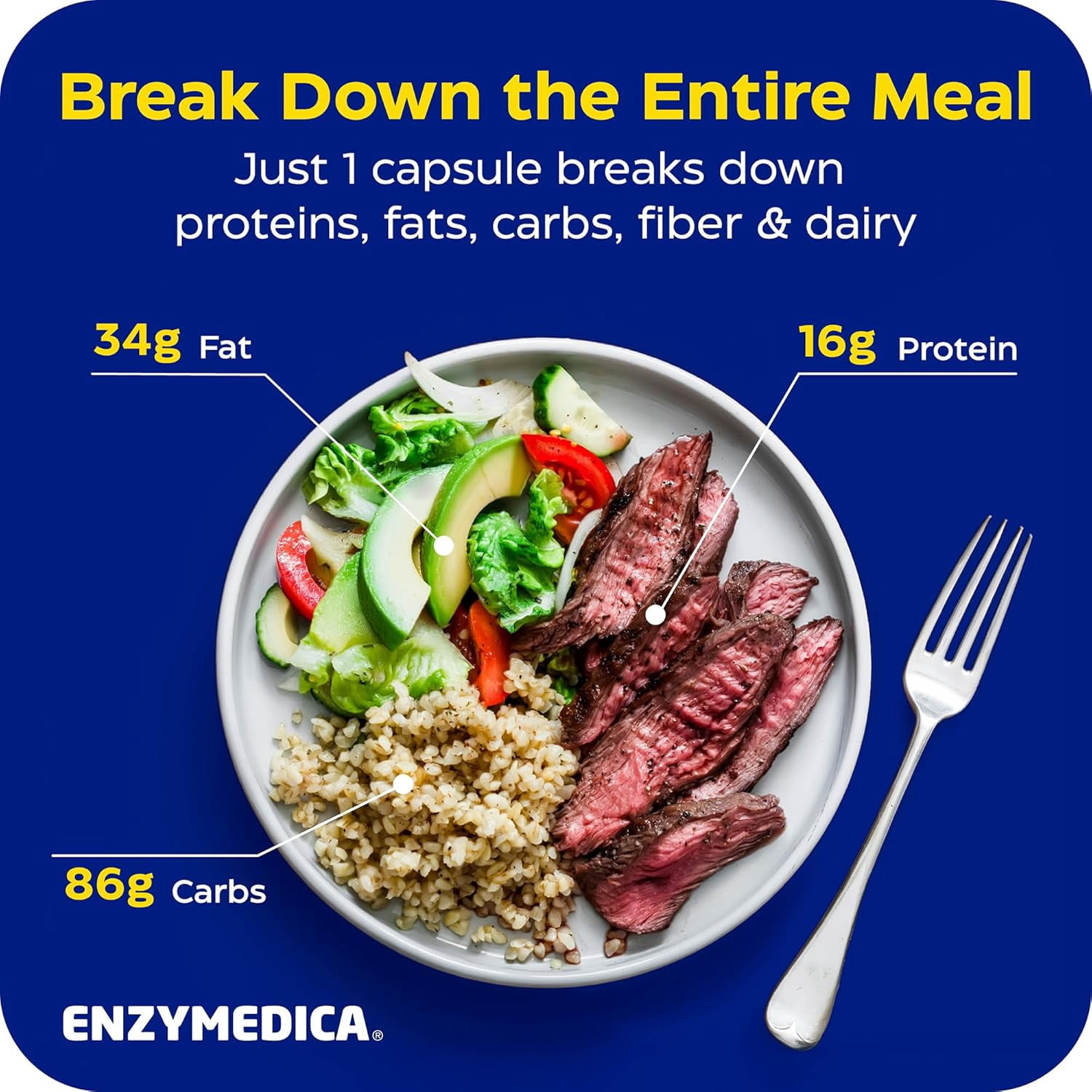 Enzymedica Digest Gold + ATPro, Maximum Strength Enzyme Formula, Fast-Acting, Helps Digest Large Meals, Prevents Bloating and Gas, 240 Capsules