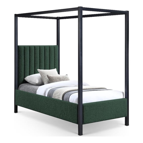 Meridian Furniture Kelly Black Boucle Fabric Twin Bed